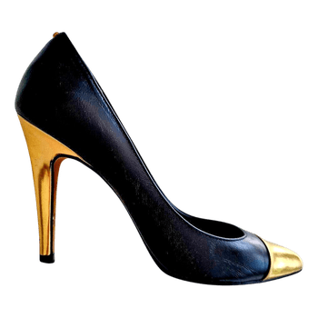 Ted Baker leather golden black heels