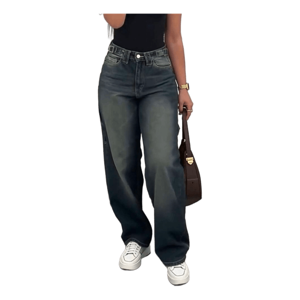 Blue wide leg jeans