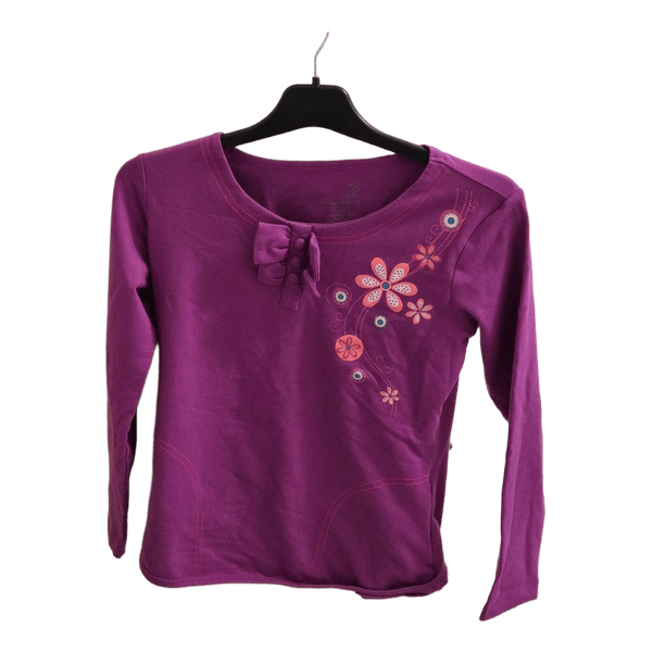 Purple floral long-sleeved top
