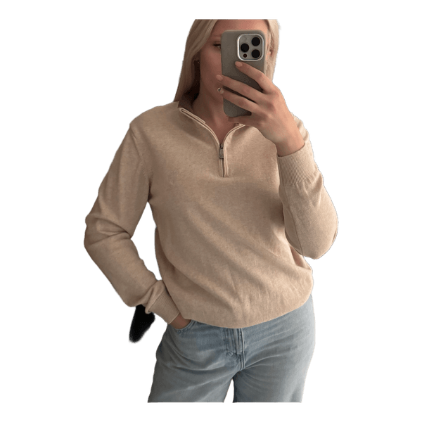 Beige quarter zip sweater