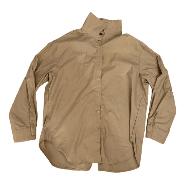 Beige langærmet skjorte