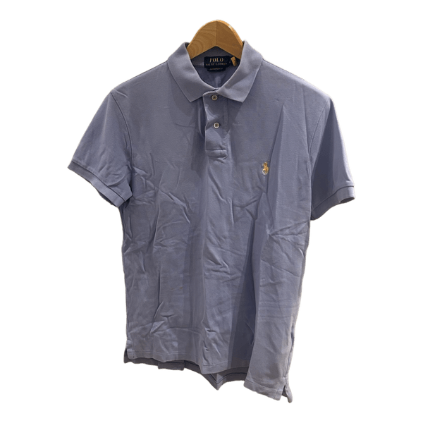 Blue cotton polo shirt