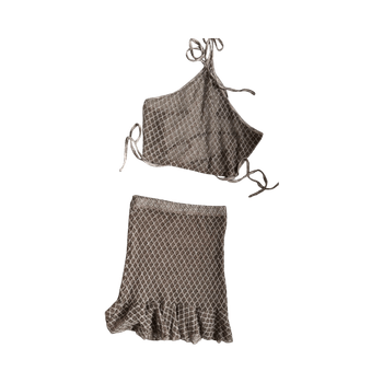 Metallic mesh skirt set