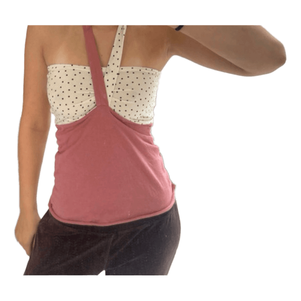 Pink polka dot halter top