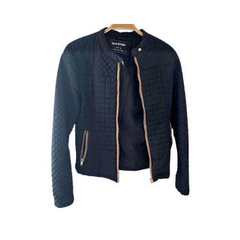 Black quilted jacket