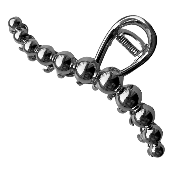 Silver bead hair claw clip