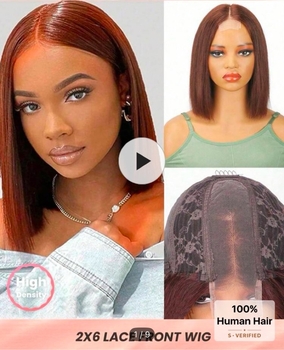 Straight bob lace front wig