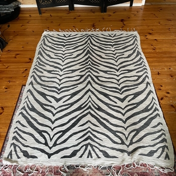 Zebra print throw blanket (1 pc)