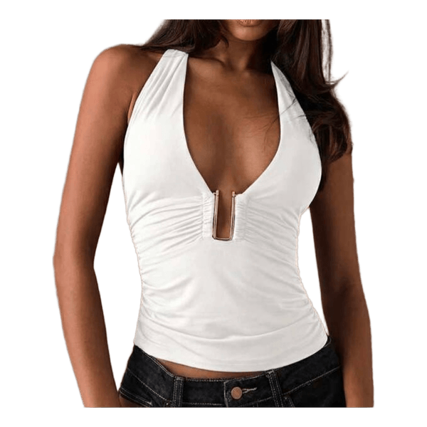 Hvid halterneck top