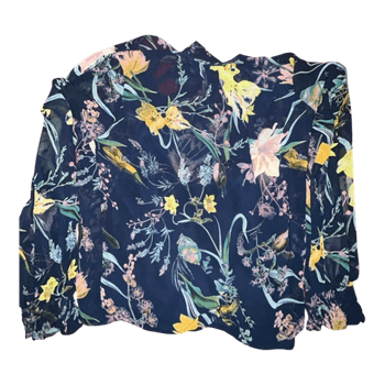 Navy floral blouse