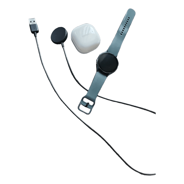 Samsung watch and Samsung earbuds