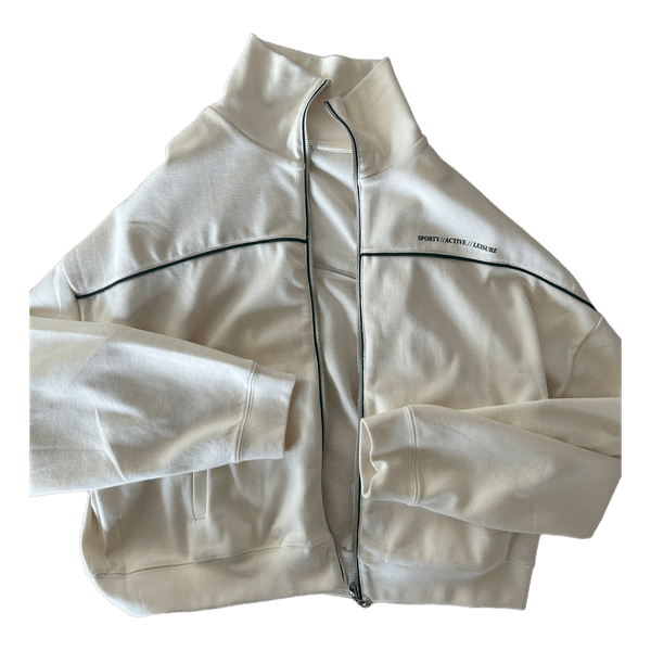 Cream zip-up sweater