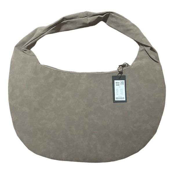 Grey crescent shoulder bag