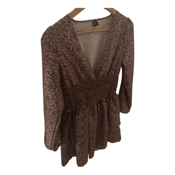 Brown floral dress