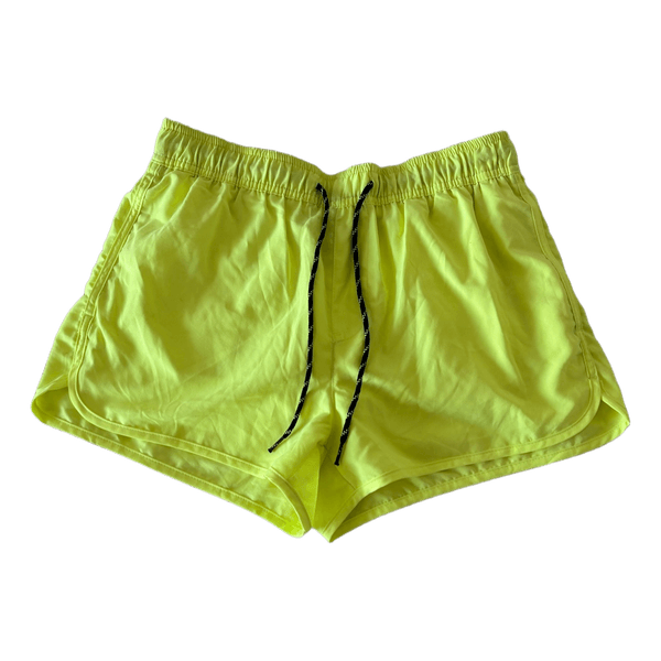 Neon yellow swim shorts