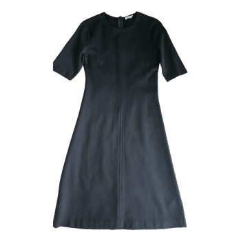 Filippa K Black Jersey Dress – Minimalist Elbow Sleeve – Size S