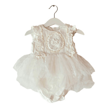 White baby girl romper 0-3M