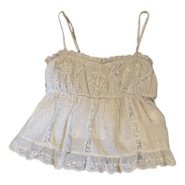 Beige Zara top med blonder