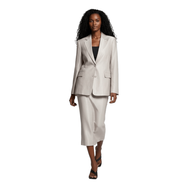 Beige blazer and skirt set