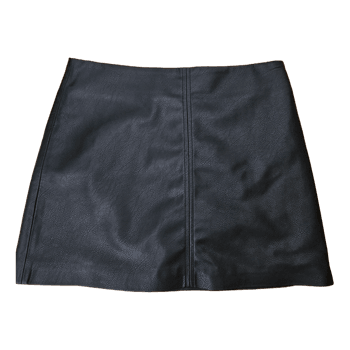 Black faux leather skirt H&M