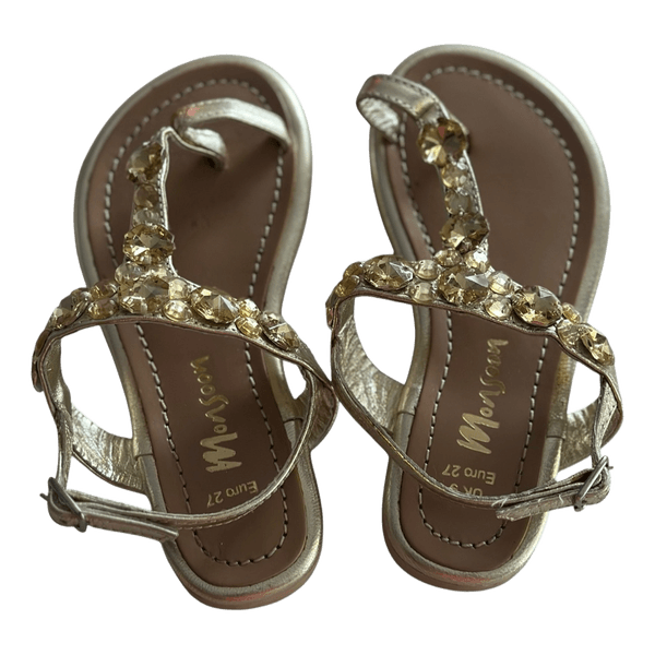 Gold embellished flat sandals