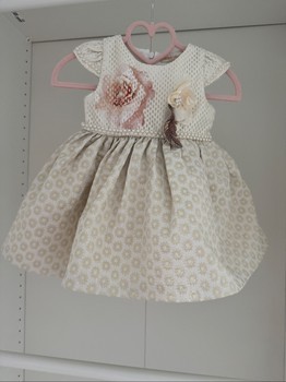 Beige floral girls dress