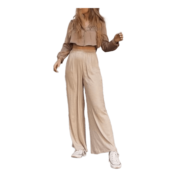 Zara beige wide-leg trousers