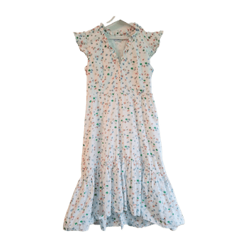 Claudie Pierlot white floral ruffled cotton dress