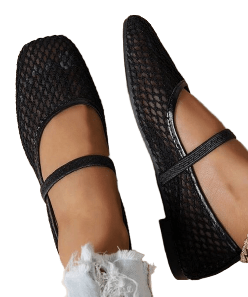 Sorte mesh ballerinaer