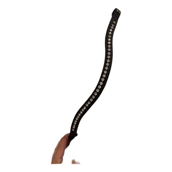 Brown crystal leather browband