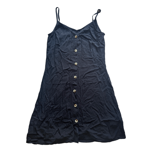 Black buttoned mini dress