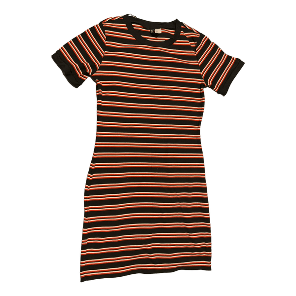 Striped black t-shirt dress