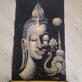 buddha seinävaate rullakehyksillä