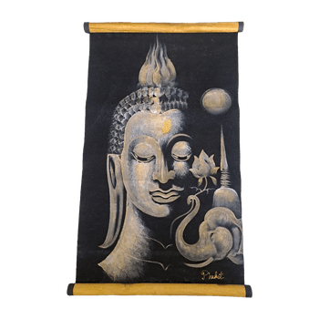 buddha seinävaate rullakehyksillä
