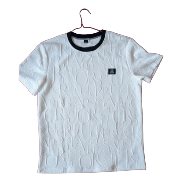 New without Tag...White embossed crewneck t-shirt