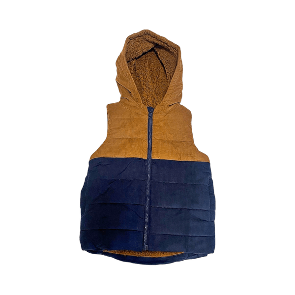 Tommy Bahama kids corduroy padded vest with hood, EU 98, like new