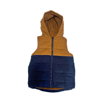 Tommy Bahama kids corduroy padded vest with hood, EU 98, like new