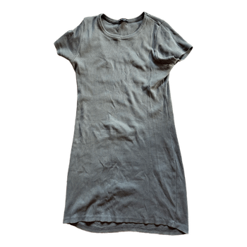 Khaki ribbed t-shirt dress