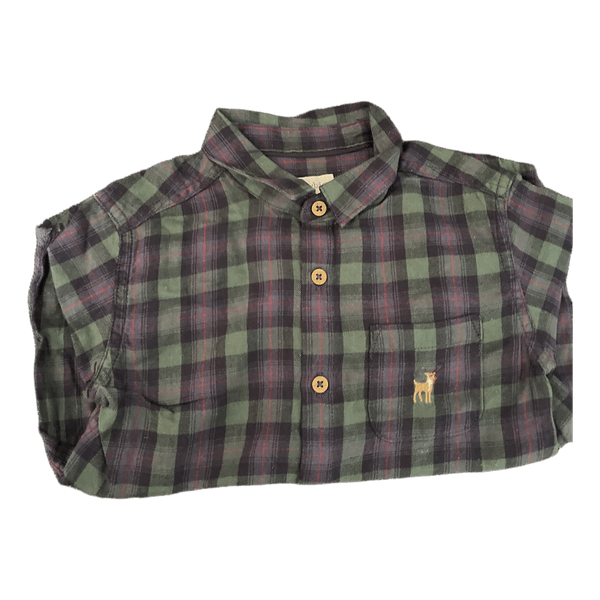 Green checkered flannel summer shirt