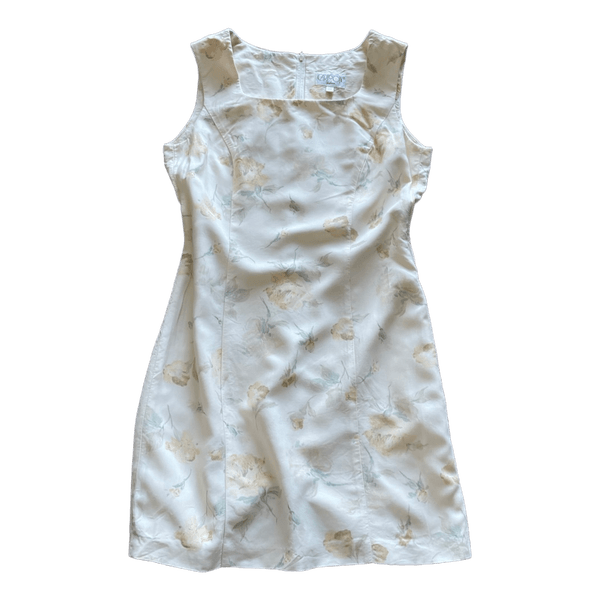Cream floral viscose dress