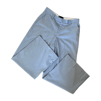 Blue oversized pinstripe trousers
