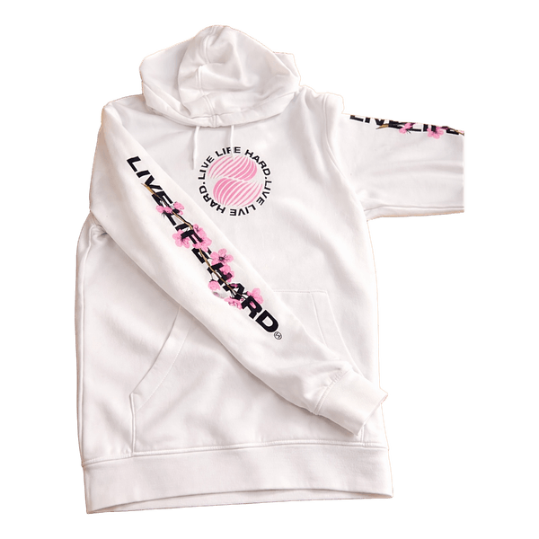 White graphic hoodie L