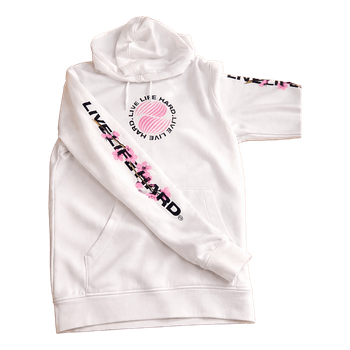 White graphic hoodie L