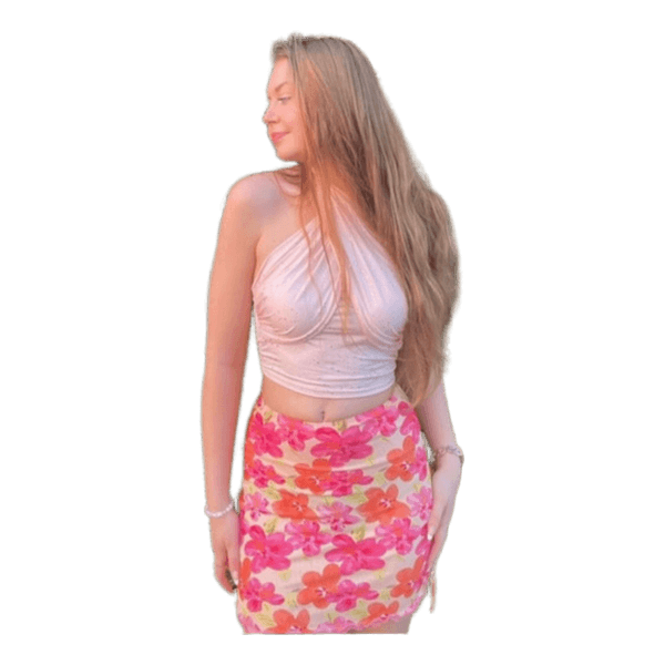 Pink glitter halter top