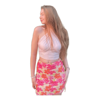 Pink glitter halter top