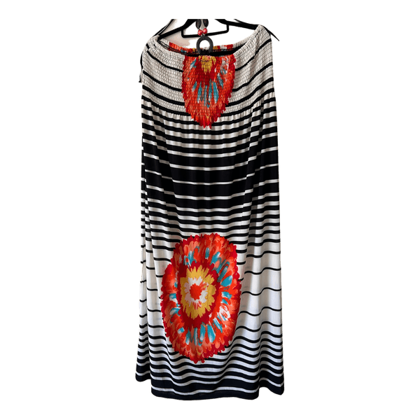 Striped tie dye maxi dress