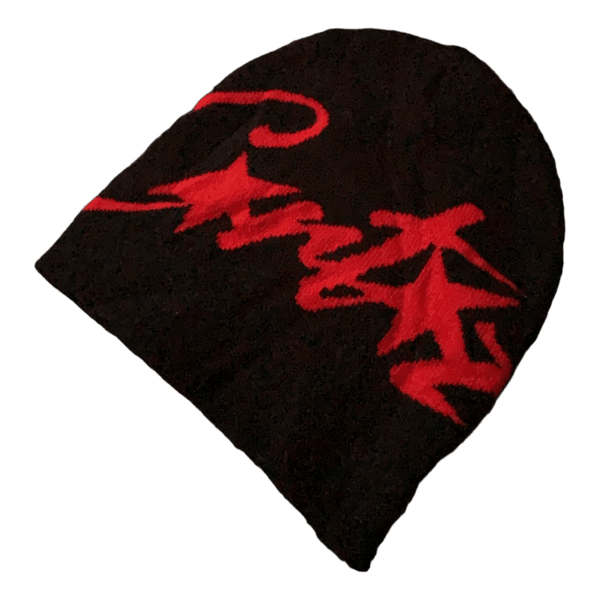 Black and red graphic Corteiz beanie