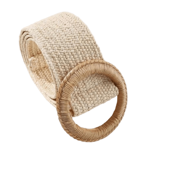 Beige vævet bælte