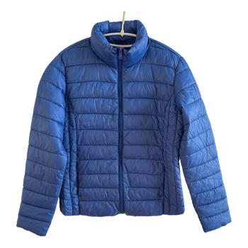 Blue quilted puffer jacket