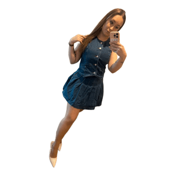Blue denim mini dress